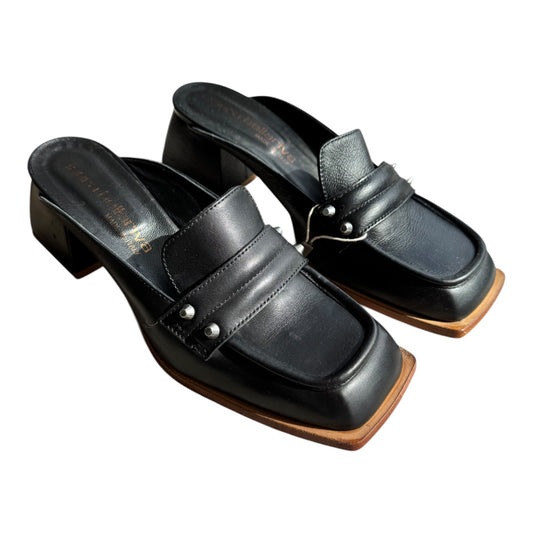 Laura Bellariva Black Low Heel Mules - 38/5 - NEW