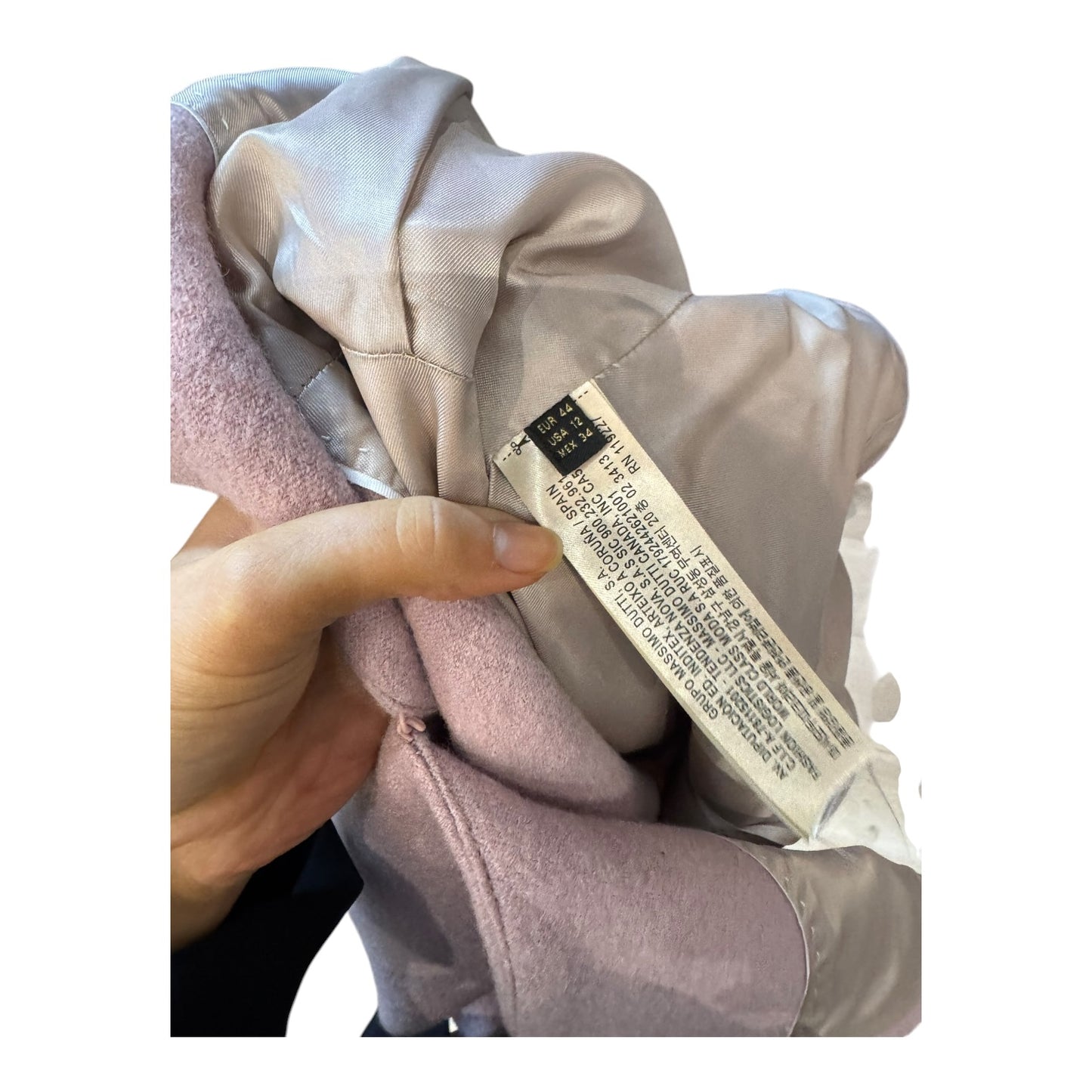 Massimo Dutti Pink Wool Boucle Jacket - 14