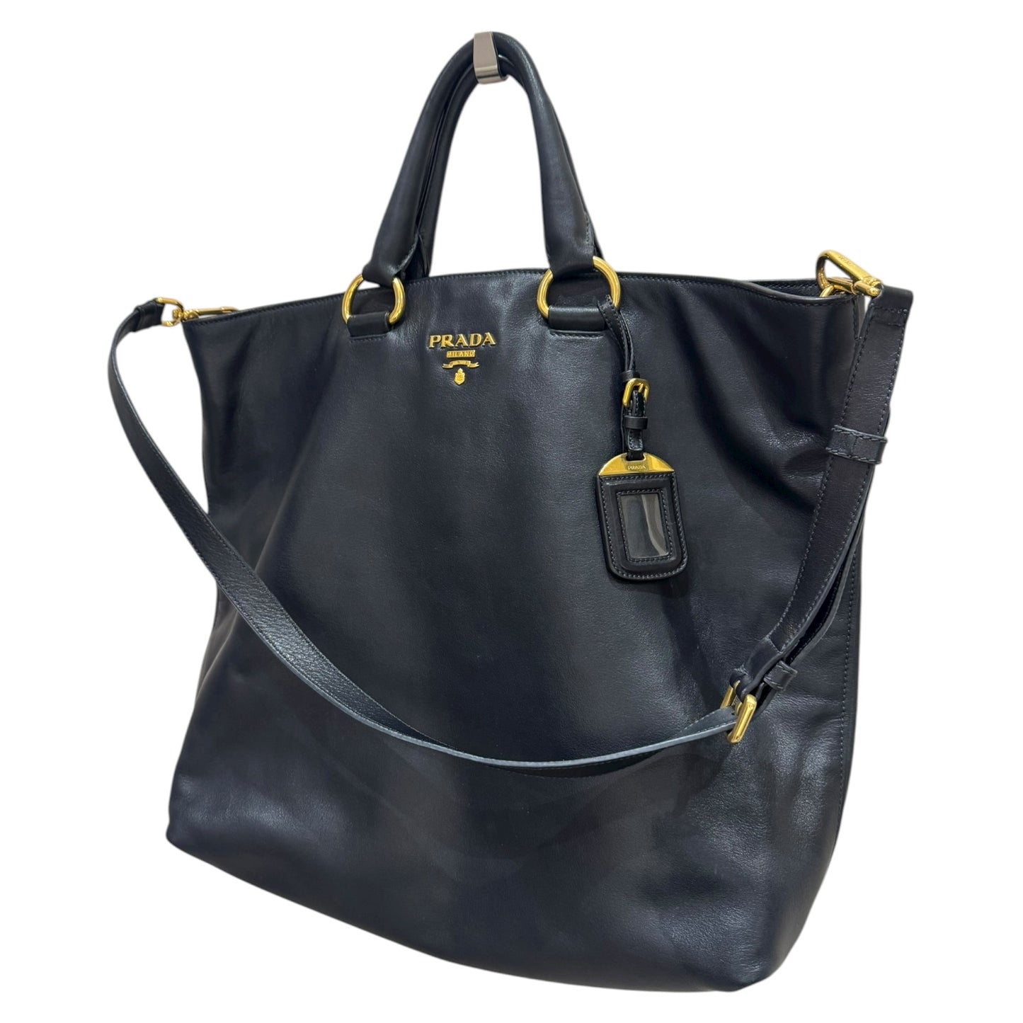 Prada Black Vitello Daino Tote