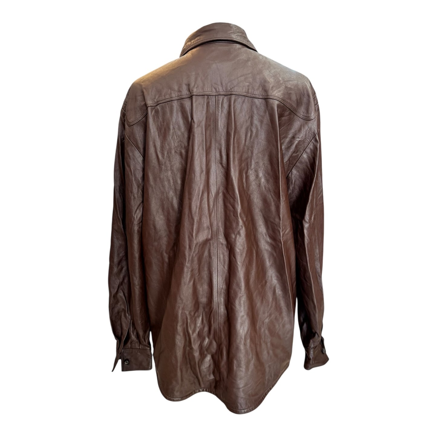 Escada Sport Brown Leather Shirt - 14/16