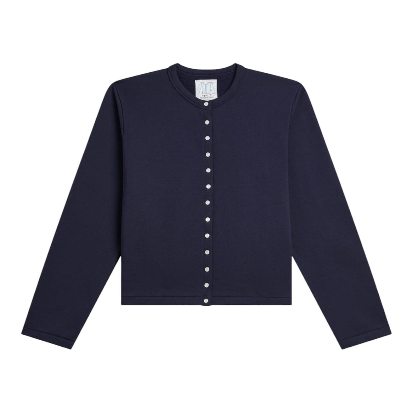 Agnes B Navy Le Classique Snap Cardigan - 14/16