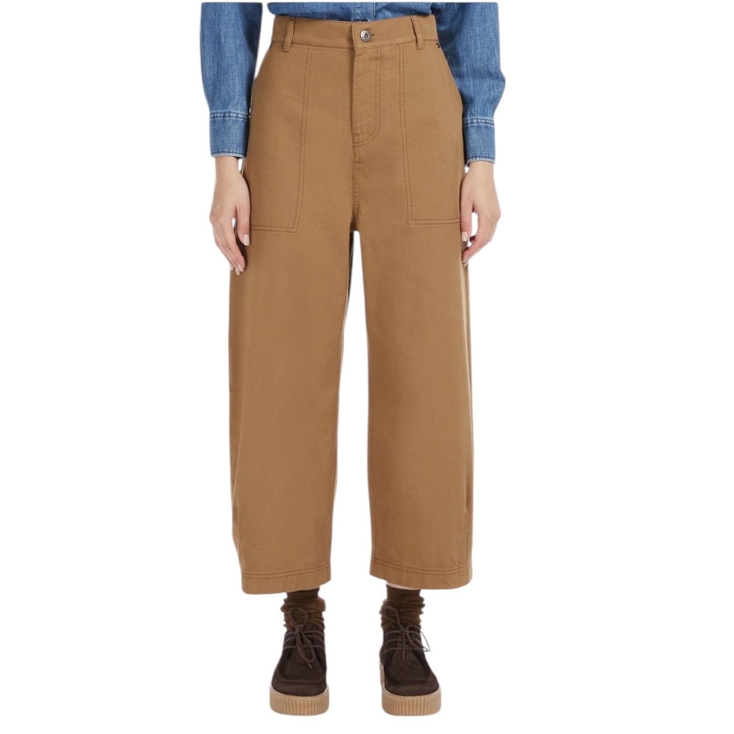 Weekend Max Mara Camel Barrel Leg Trousers - 12