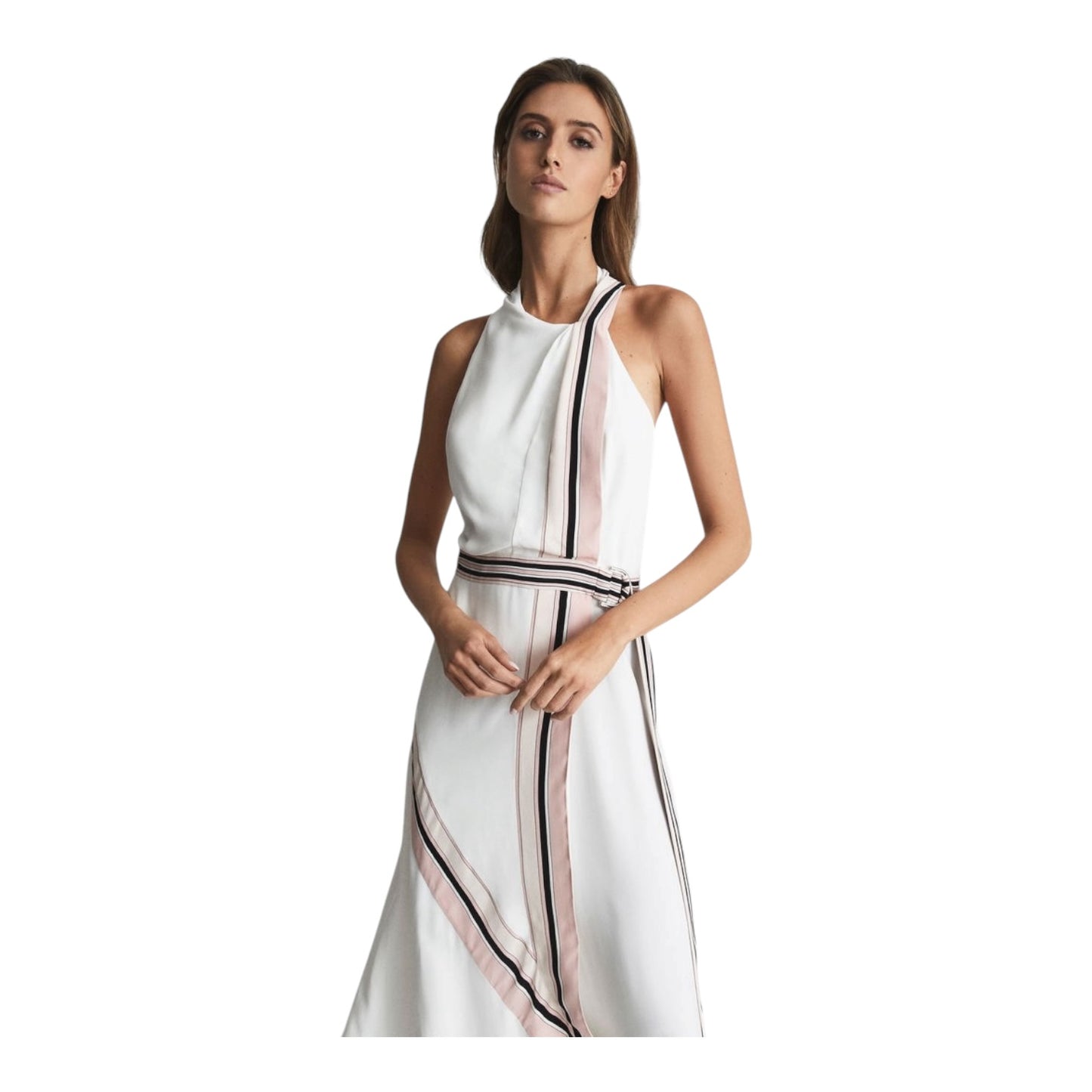 Reiss Iris Striped Halter Midi Dress - 4/6