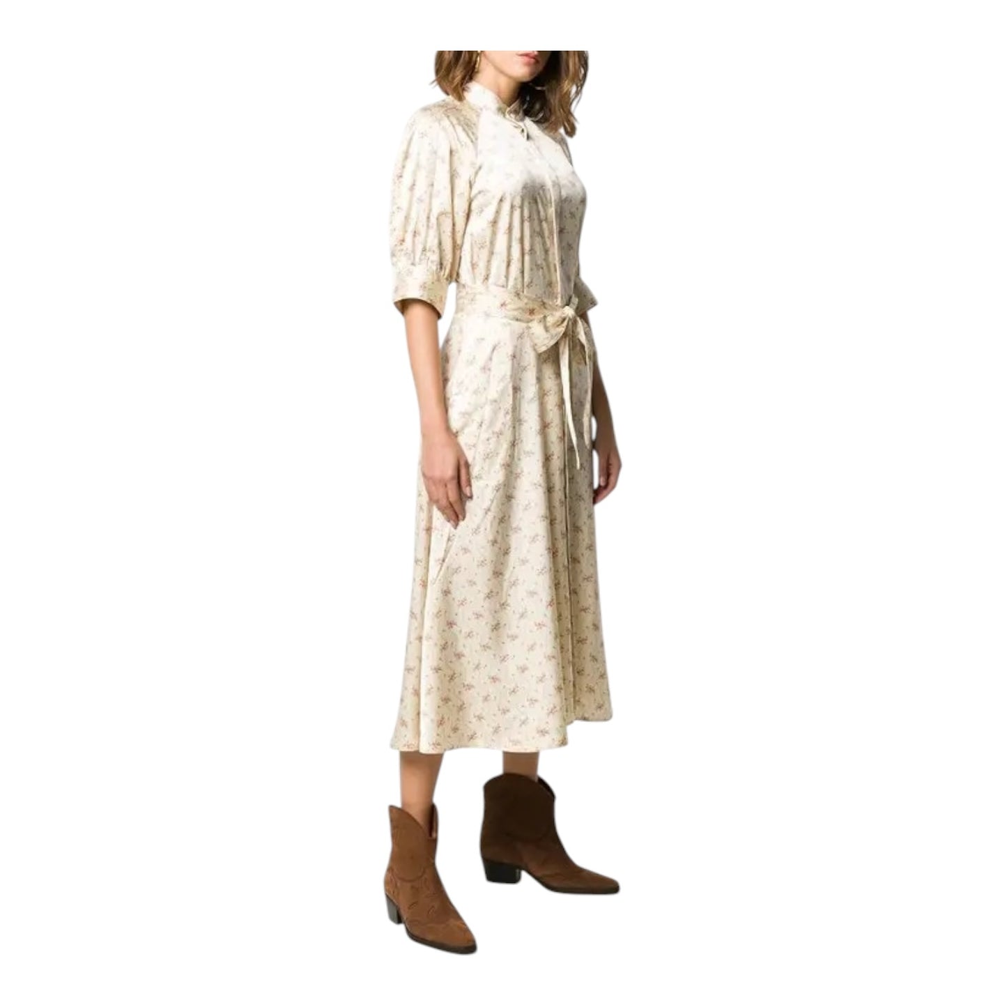 Ralph Lauren Floral Print Satin Tea Dress - 10