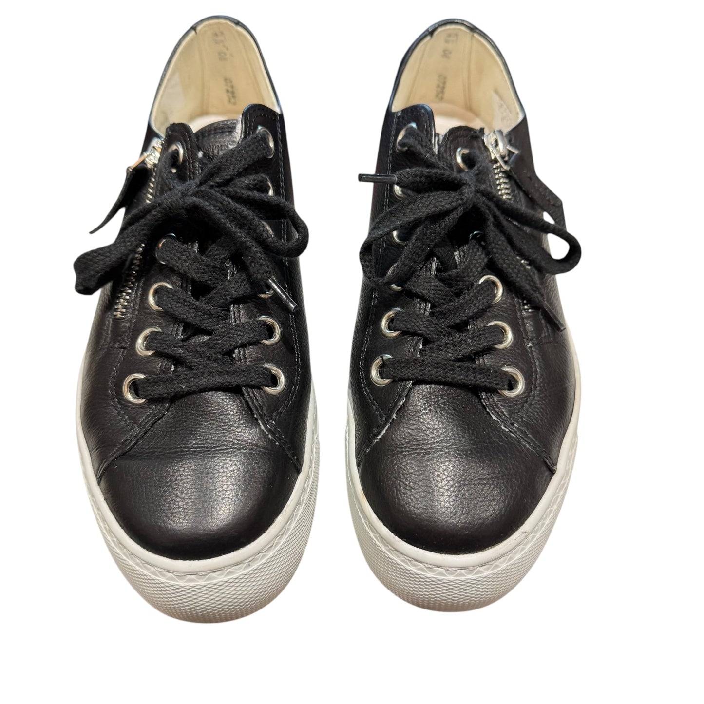 Paul Green Black Leather Flatform Shoes - 4.5/5