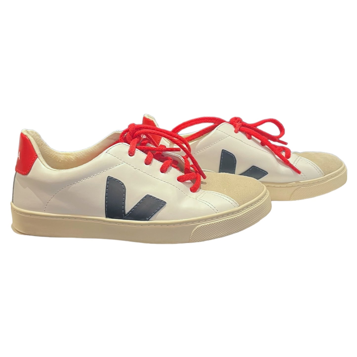 Veja White, Red and Navy Trainers