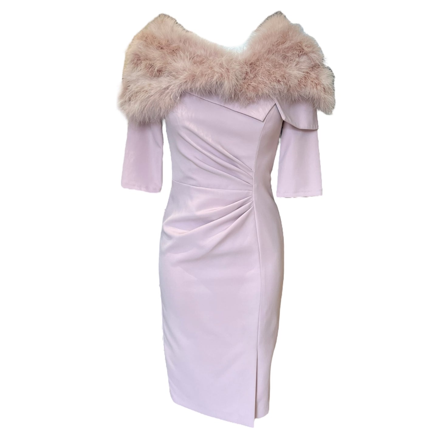 John Charles Blush Pink Dress with Stole - 8