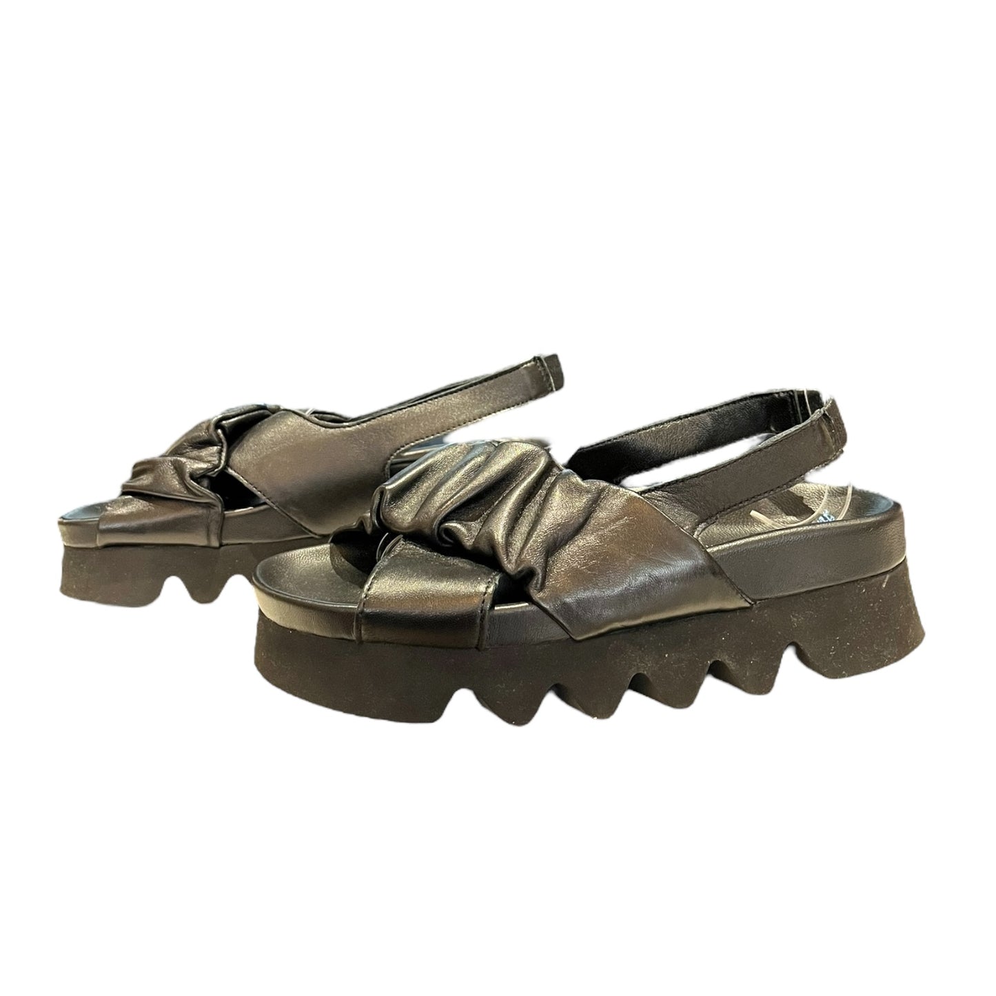Patrizia Bonfanti Black Leather Sandals - 5 - NEW