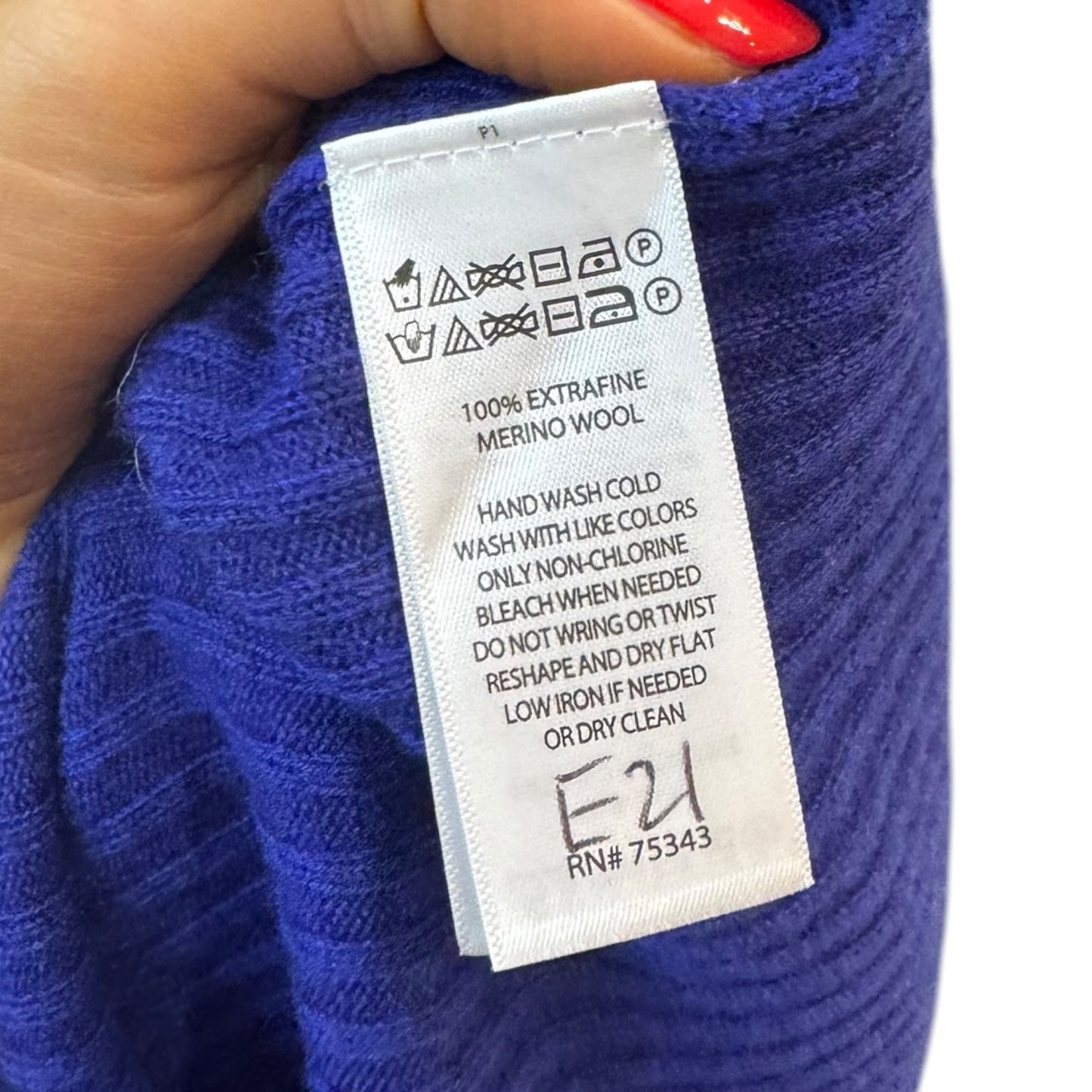 Nicole Miller Blue Merino Wool Jumper - 14