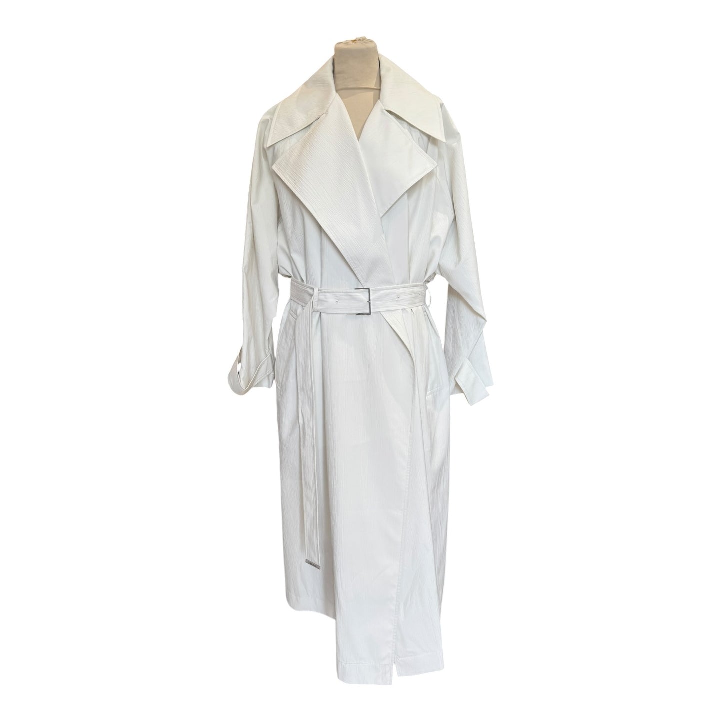 Calvin Klein Off White Oversized Trench Coat - 12 - NEW