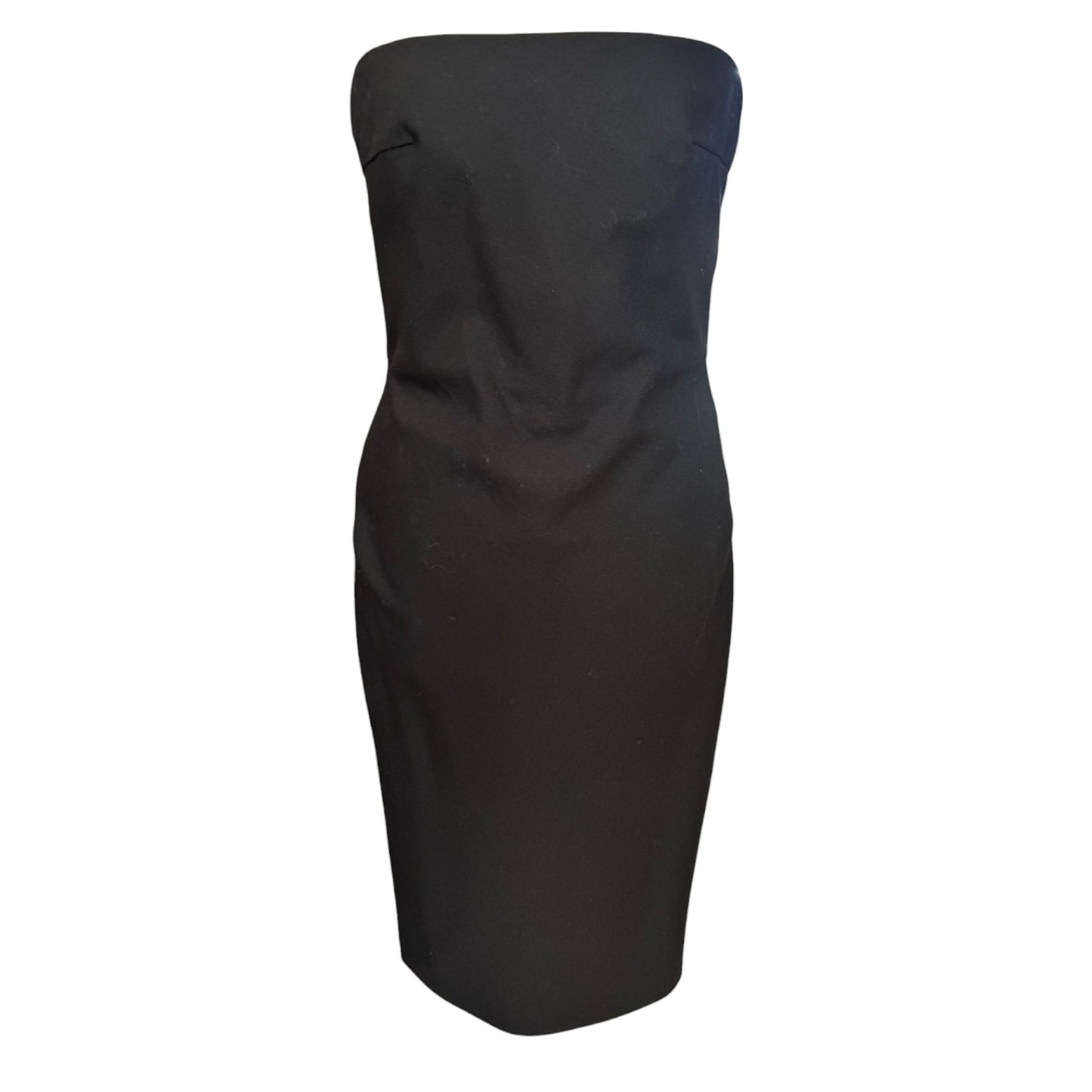 Max Mara Black Virgin Wool Strapless Cocktail Dress - 10