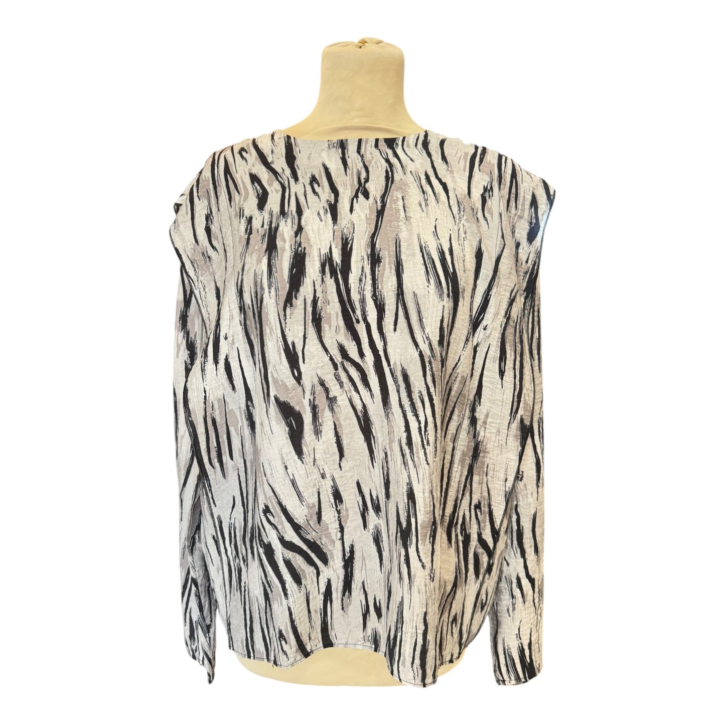 InWear Milda Granite Grey Abstract Blouse - 12 - NEW