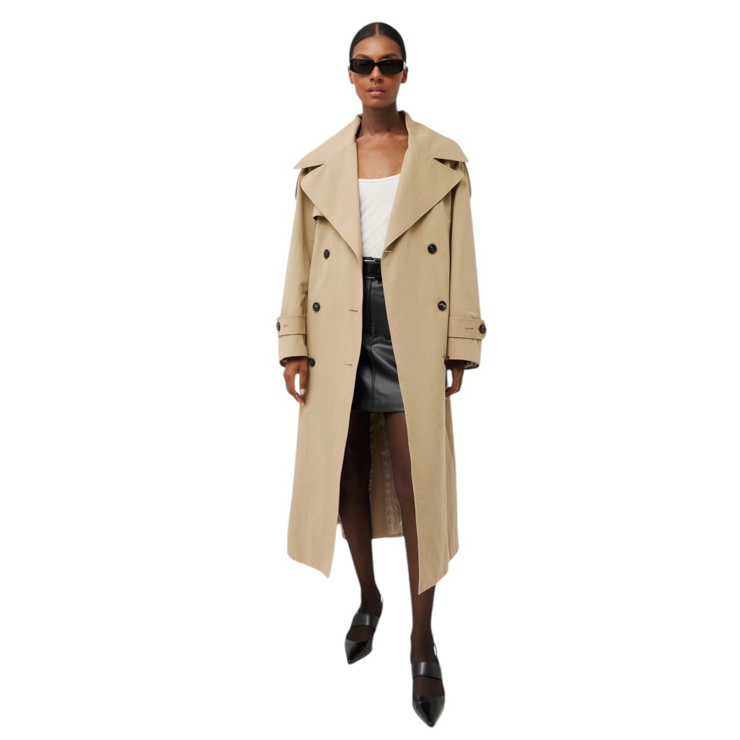 Jigsaw Camel Cotton Trench Coat - 10 - NEW