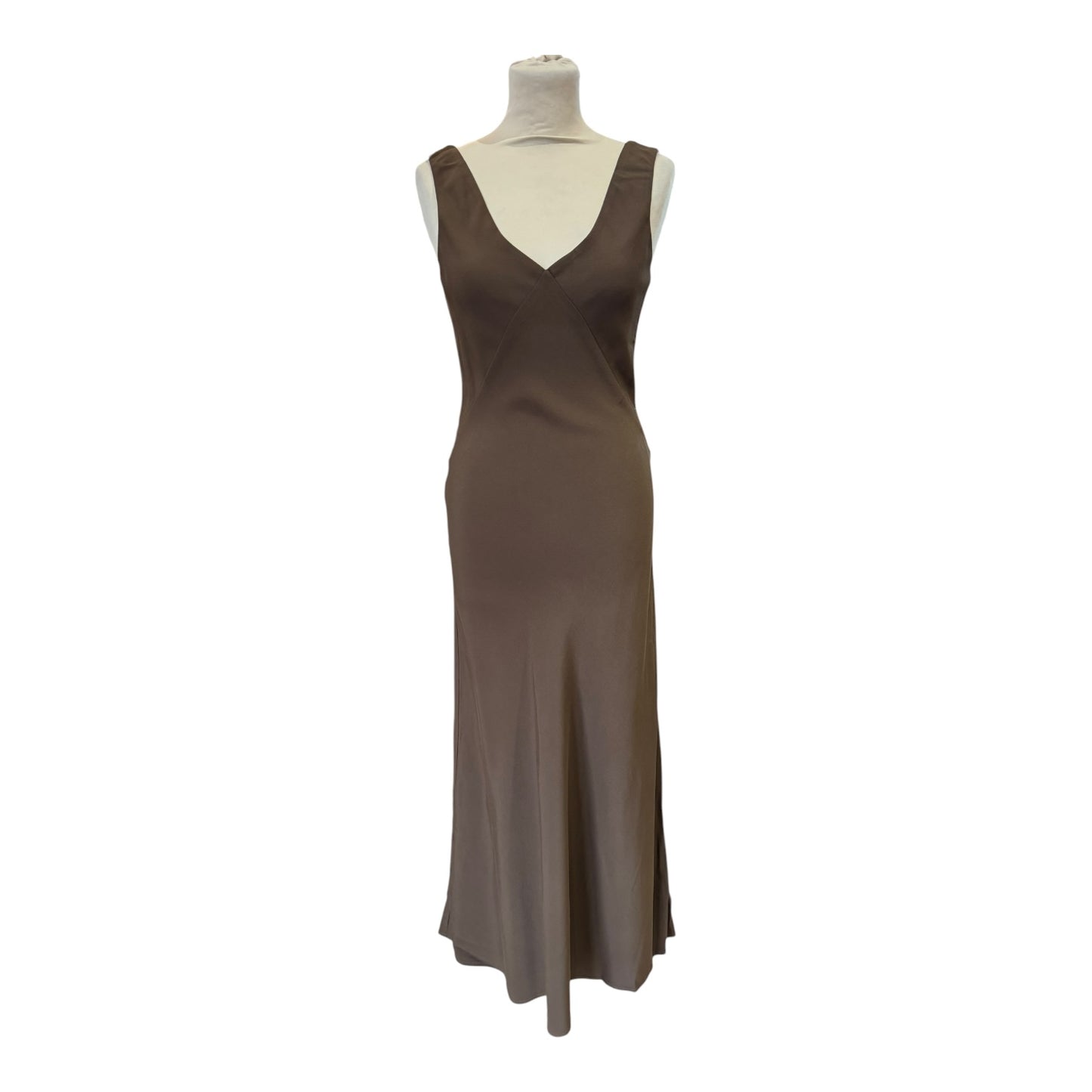 Asceno The Bordeaux Maxi Dress in Brown - 8 - NEW