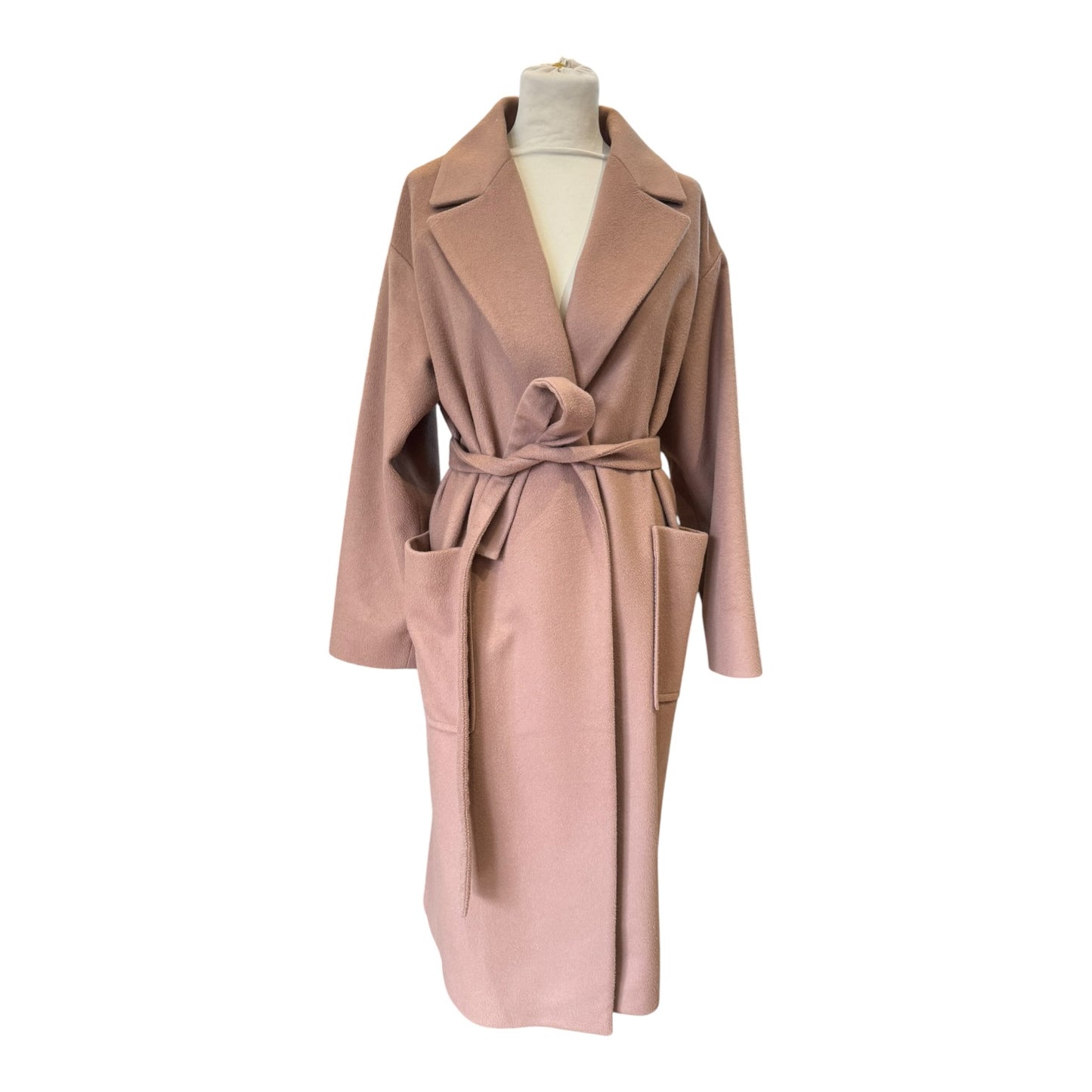 Jigsaw Blush Rose Wrap Wool and Cashmere Coat - 12