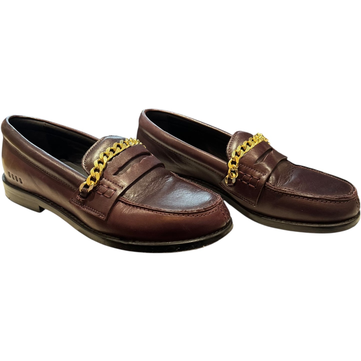 Golden Goose Burgundy Jerry Chain-Linked Loafers - 37/4