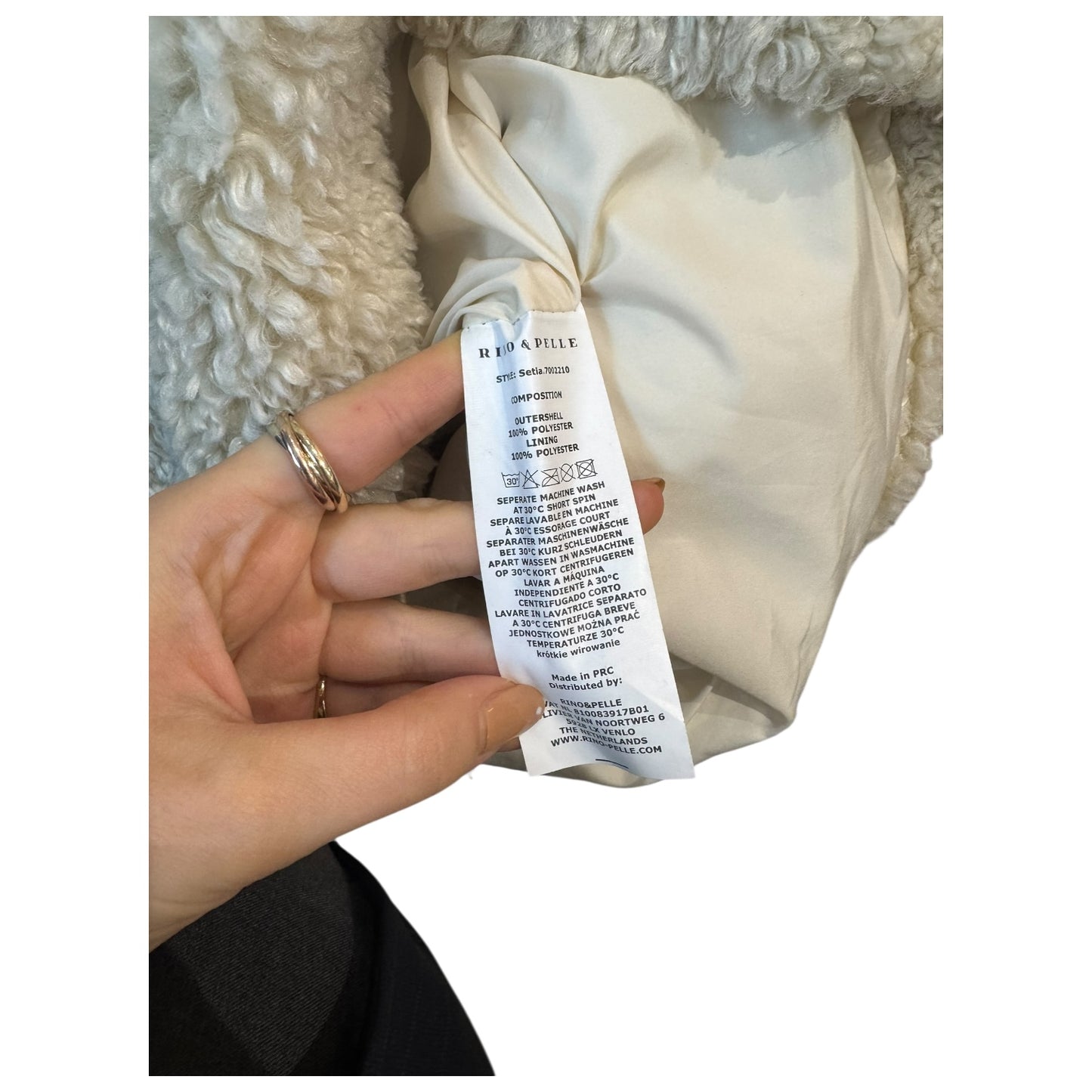 Rino and Pelle Cream Teddy Fleece Setia Coat - 14