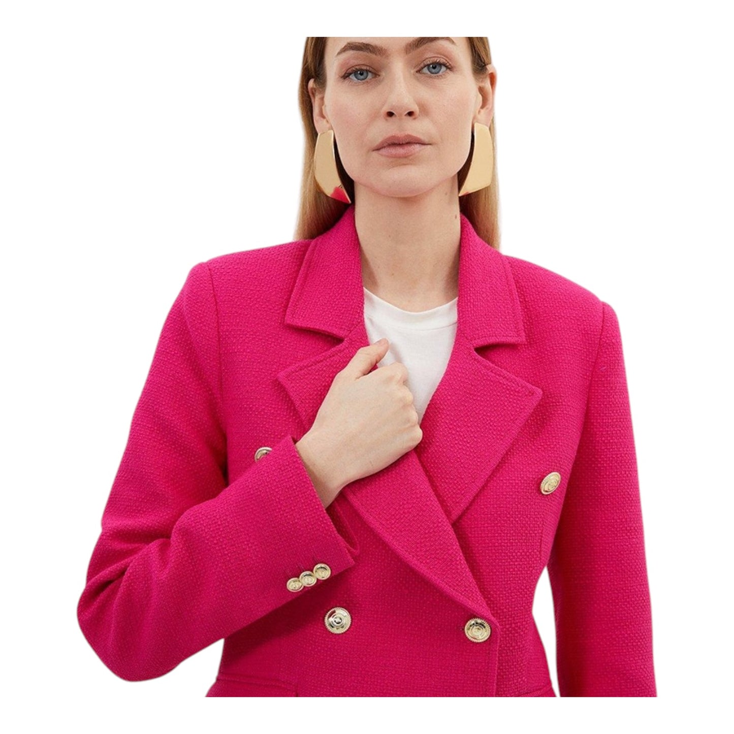 Karen Millen Pink Boucle Blazer - 10