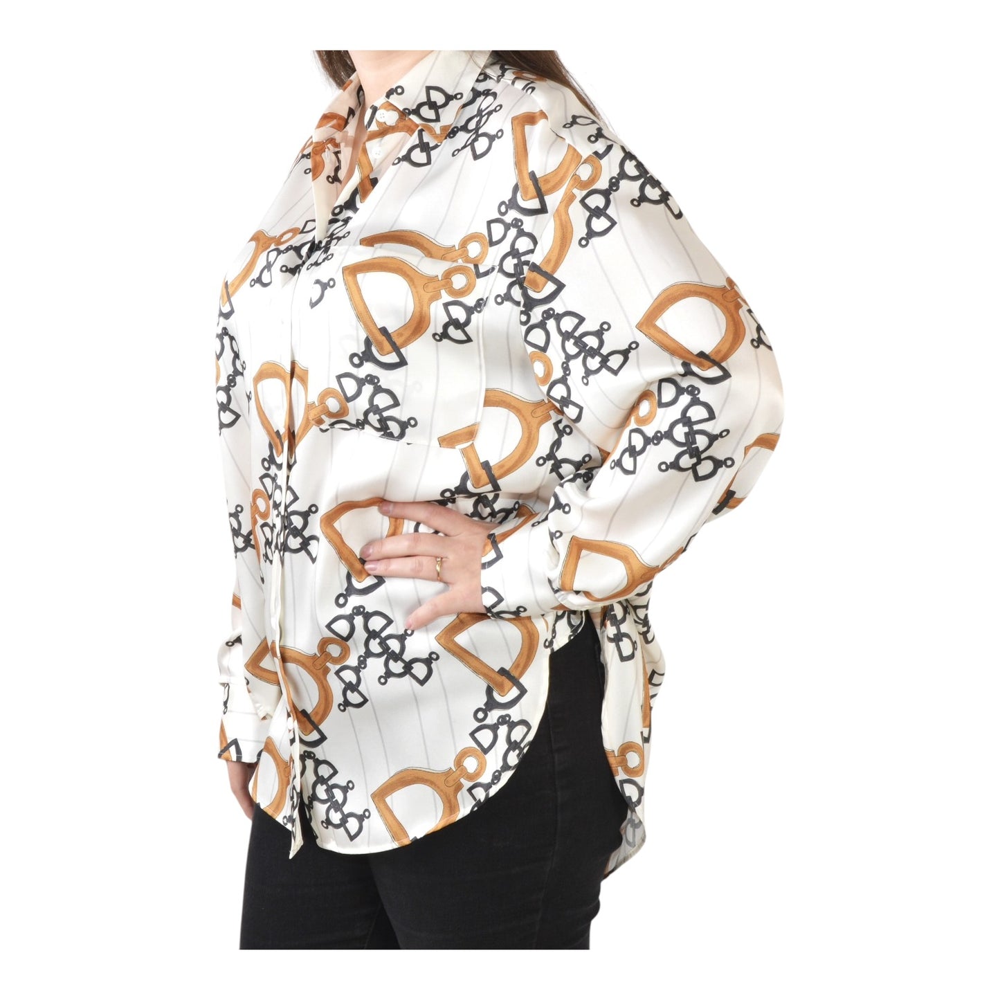 Luisa Cerano Horsebit Motif Blouse - 14/16