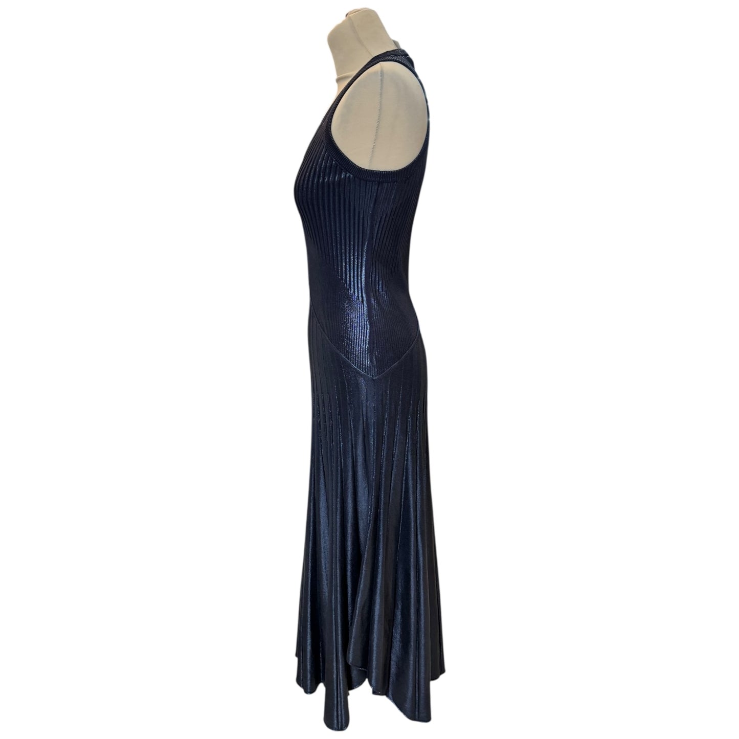 SportMax Navy Metallic Knit Dress - 10