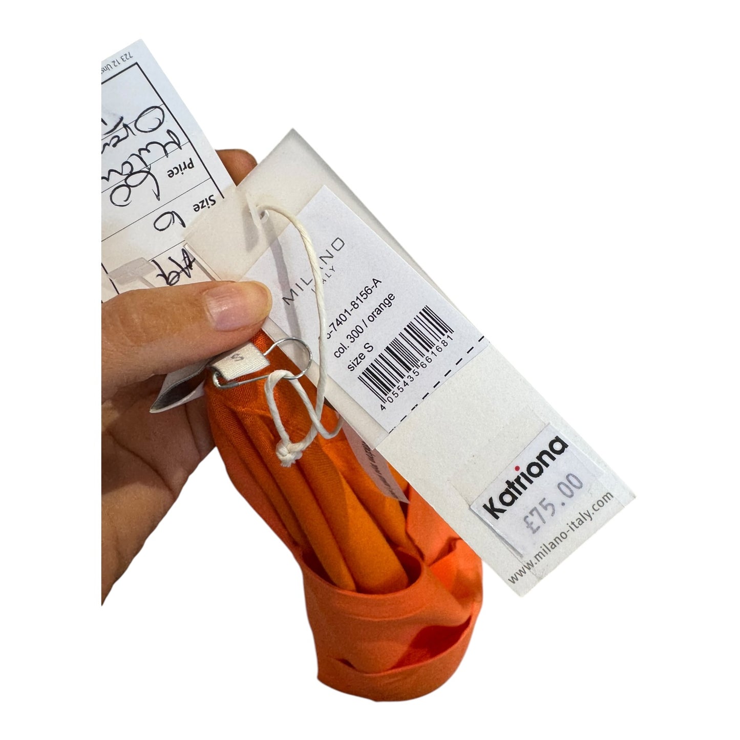 Milano Orange Notch Neck Top - 10 - NEW