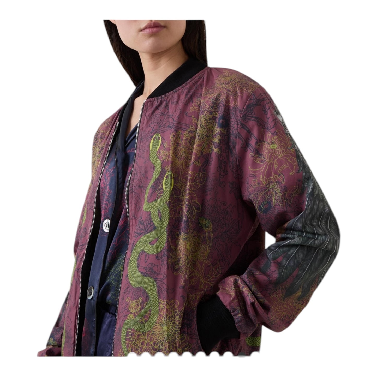 Eadach by Sara O'Neill Morrigan Reversible Unisex Bomber Jacket - 8