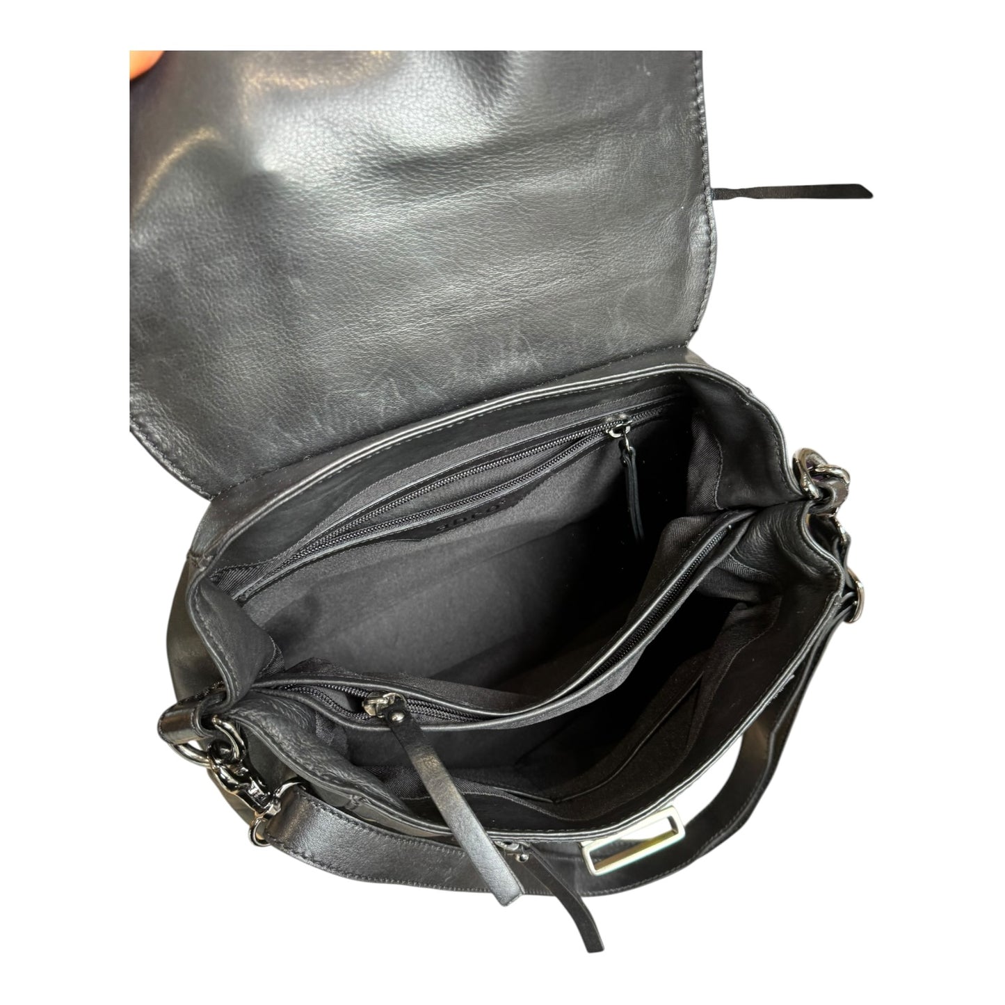 Abro Black Suede and Leather Bag