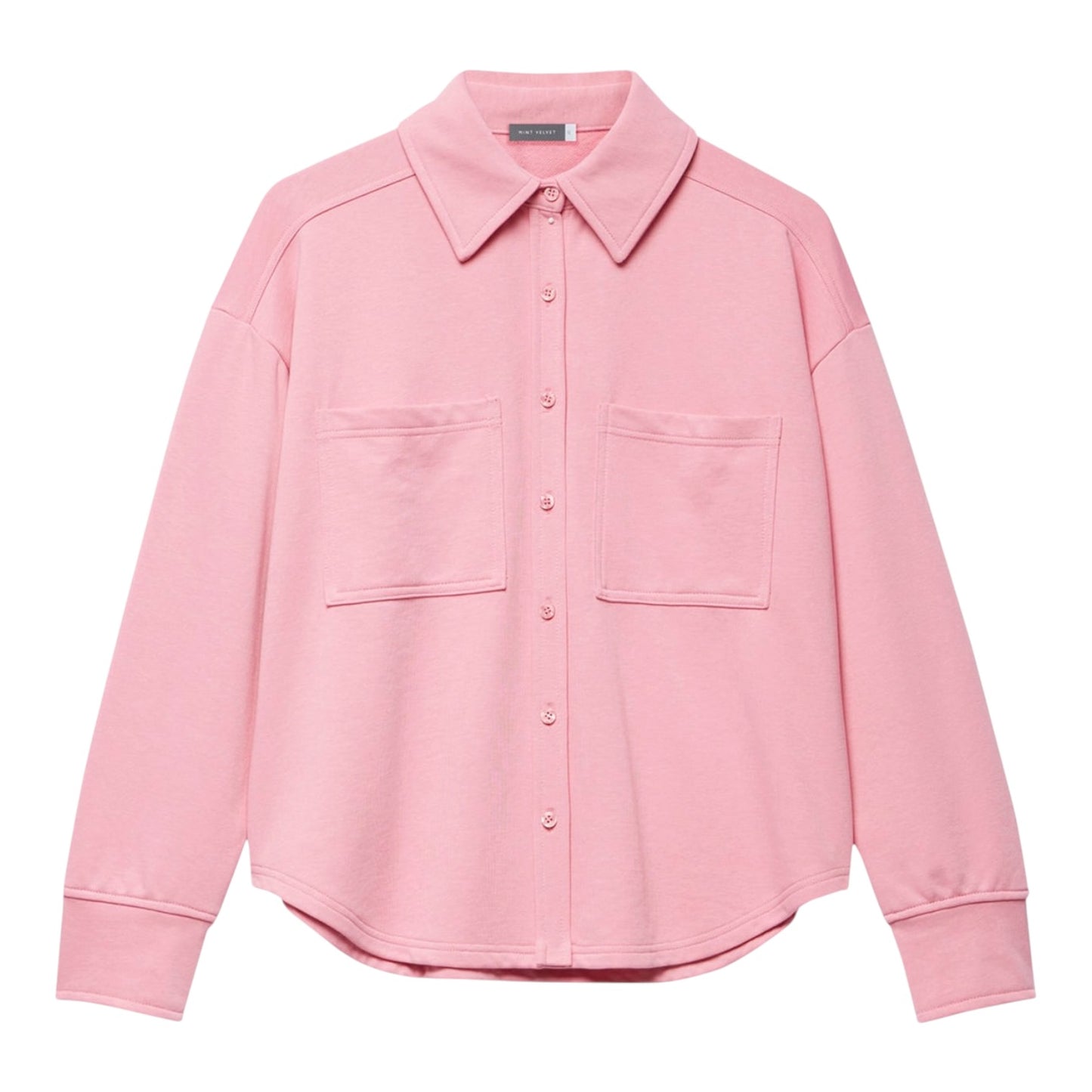 Mint Velvet Pink Double-Cuff Overshirt - 12/14
