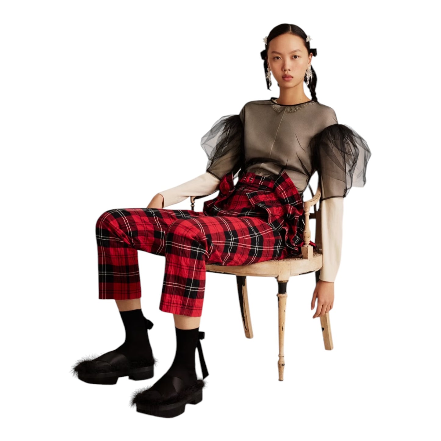 Simone Rocha x H&M Black Sheer Top - 10