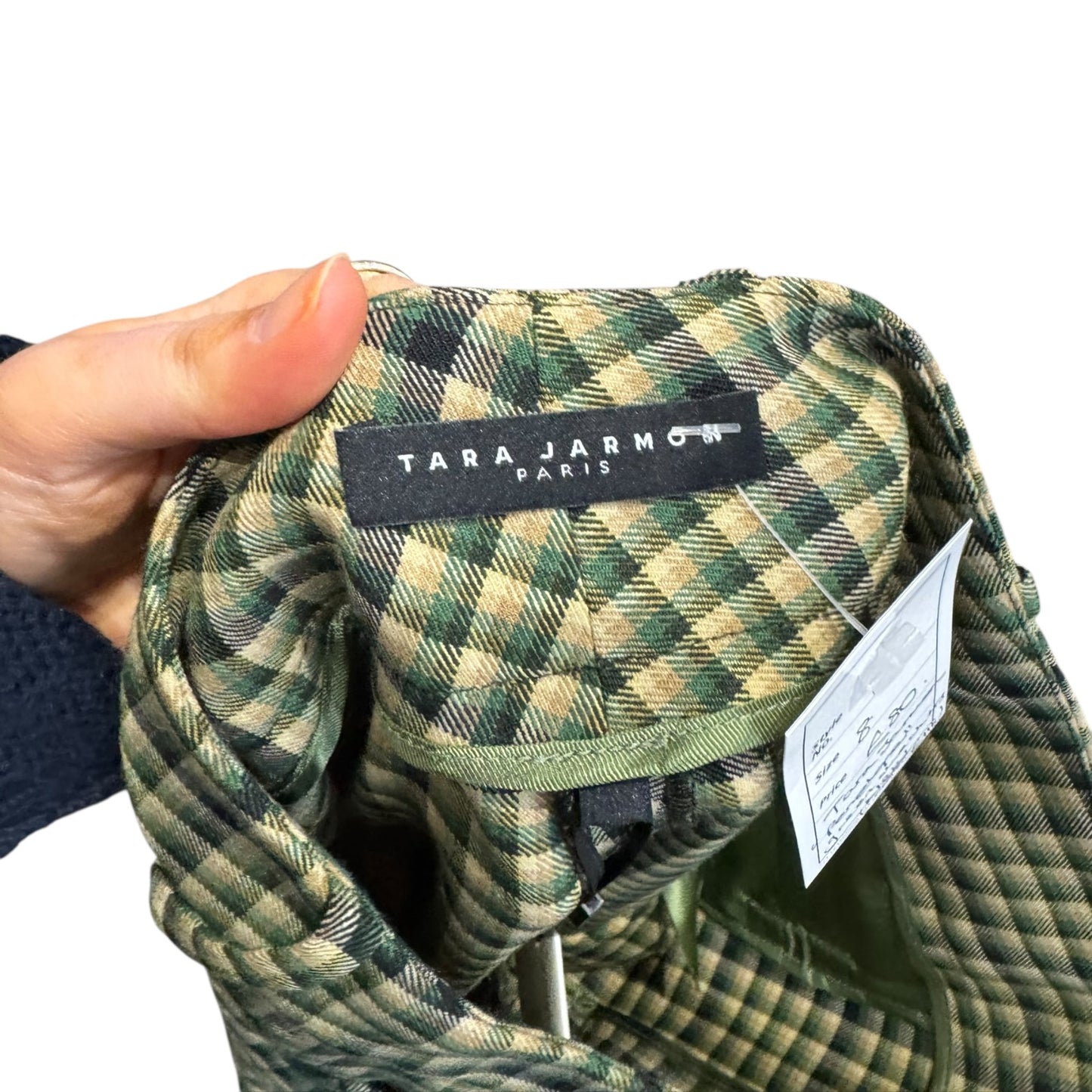 Tara Jarmon Green Check Trousers - 8 - NEW