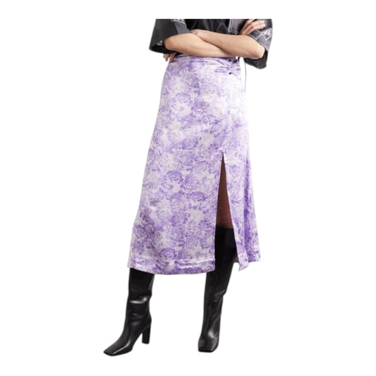 Ganni Purple Floral Midi Skirt - 10