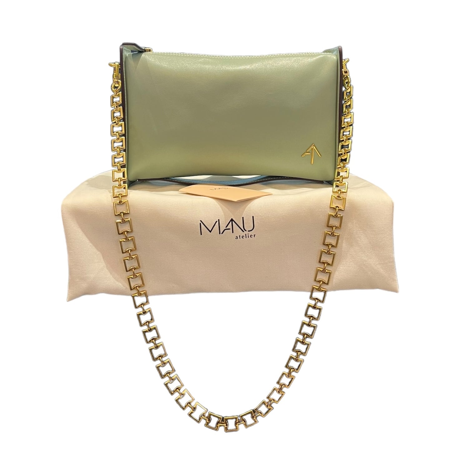 Manu Atelier Pale Green Crossbody Bag - NEW