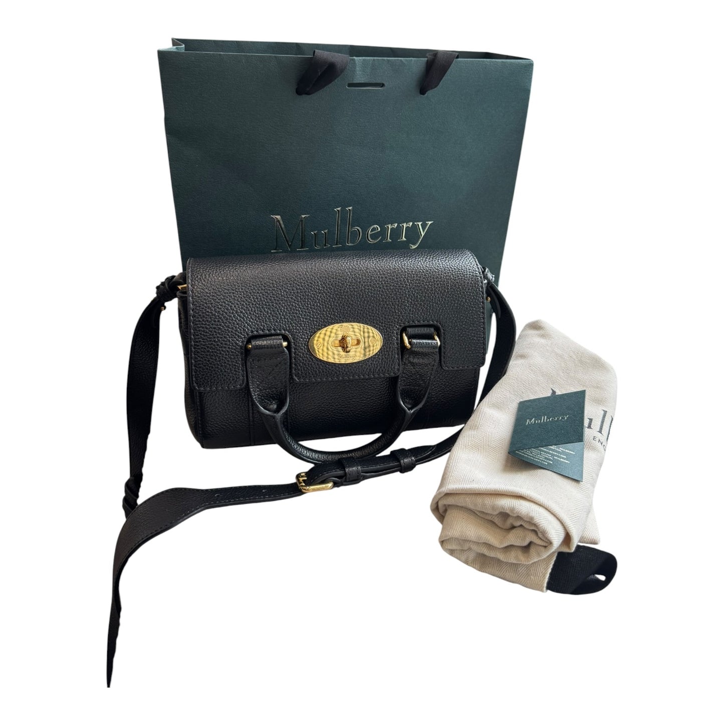 Mulberry Mini Bayswater Black Small Classic Grain