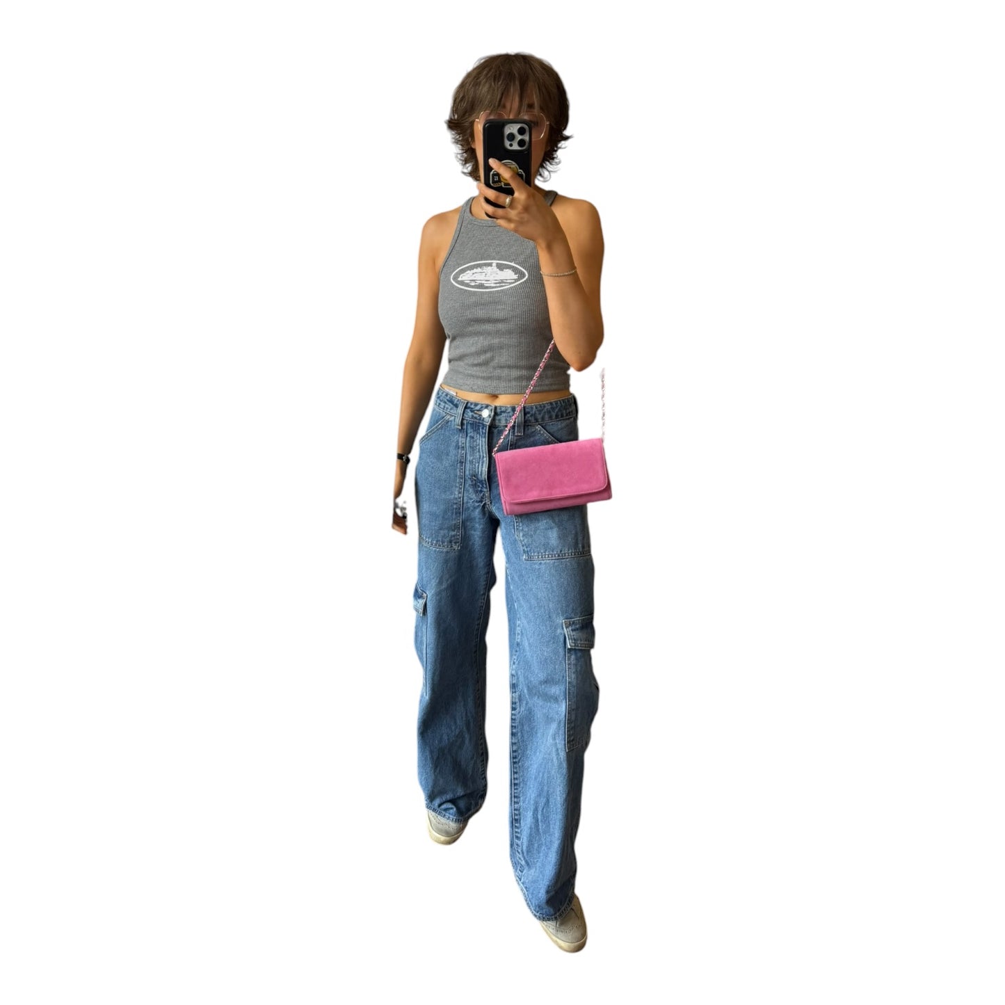 Emmy London Natasha Cupcake Suede Clutch Bag