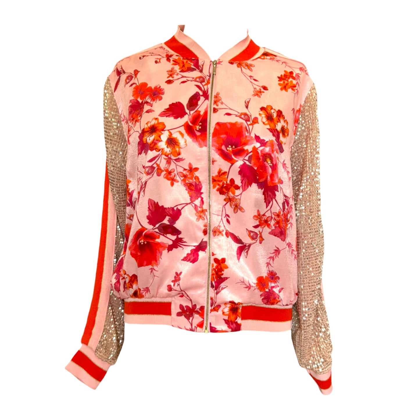 Access Pink Sequin Bomber Jacket - 10