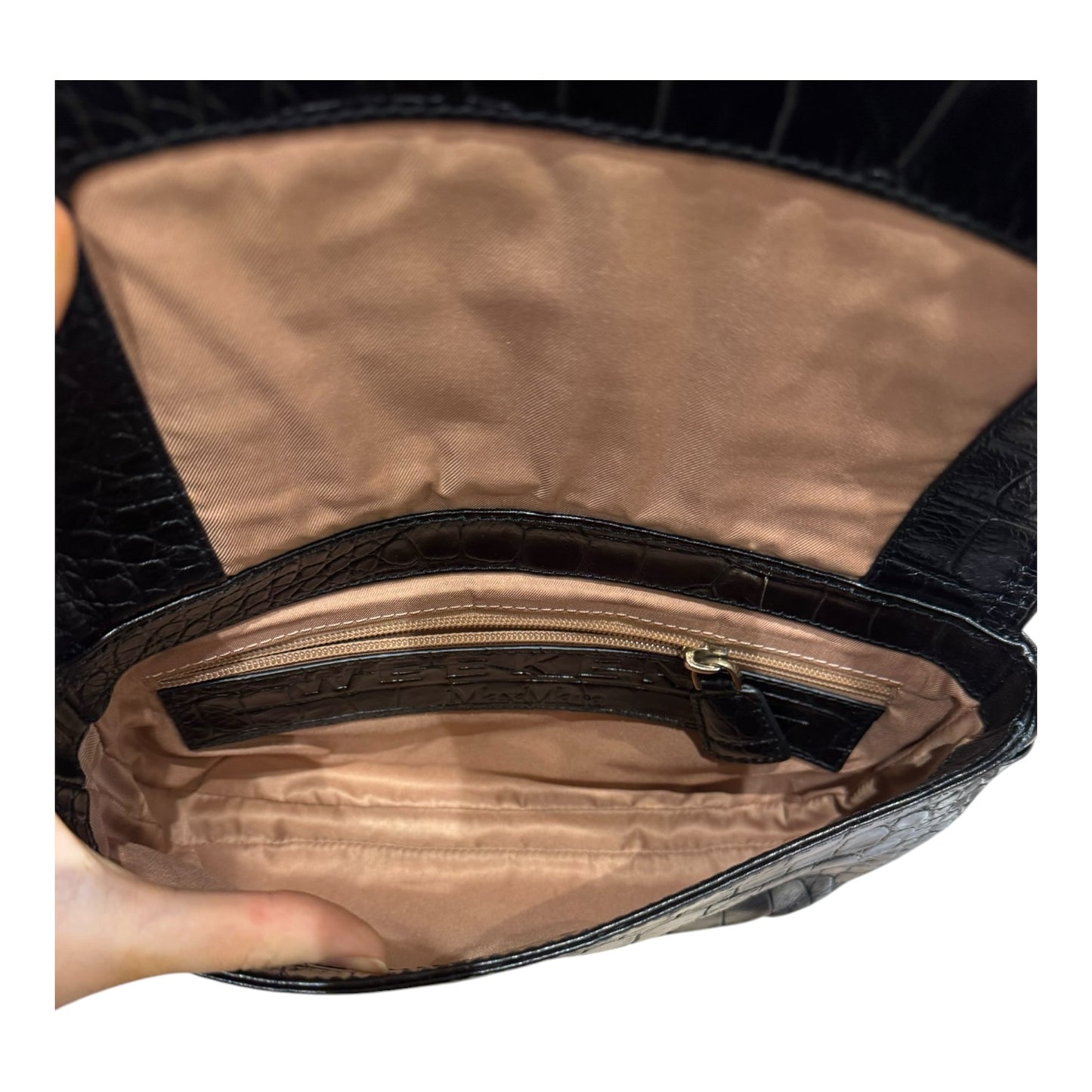 Weekend Max Mara Black Croc Crossbody Bag