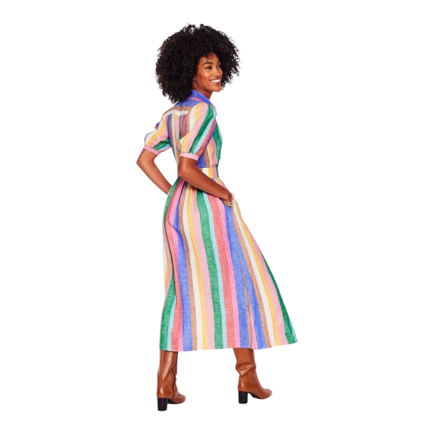 Boden Alexa Linen Maxi Shirt Dress - 10P