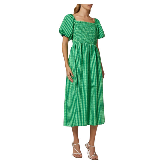 Never Fully Dressed Green Gingham Midi Dress - 8/10