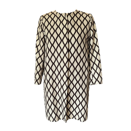 'S Max Mara Cream and Brown Coat - 8