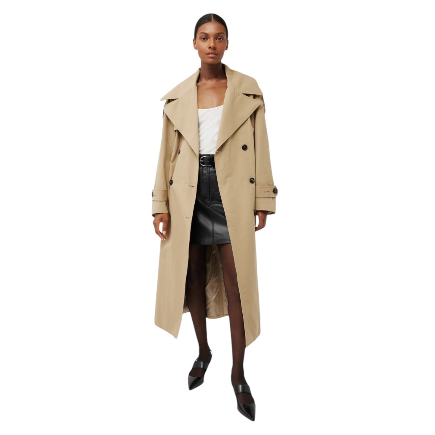 Jigsaw Camel Cotton Trench Coat - 10 - NEW