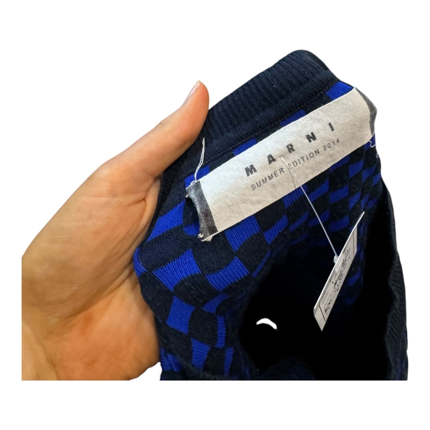 Marni Blue and Navy Check Jumper - 14/16