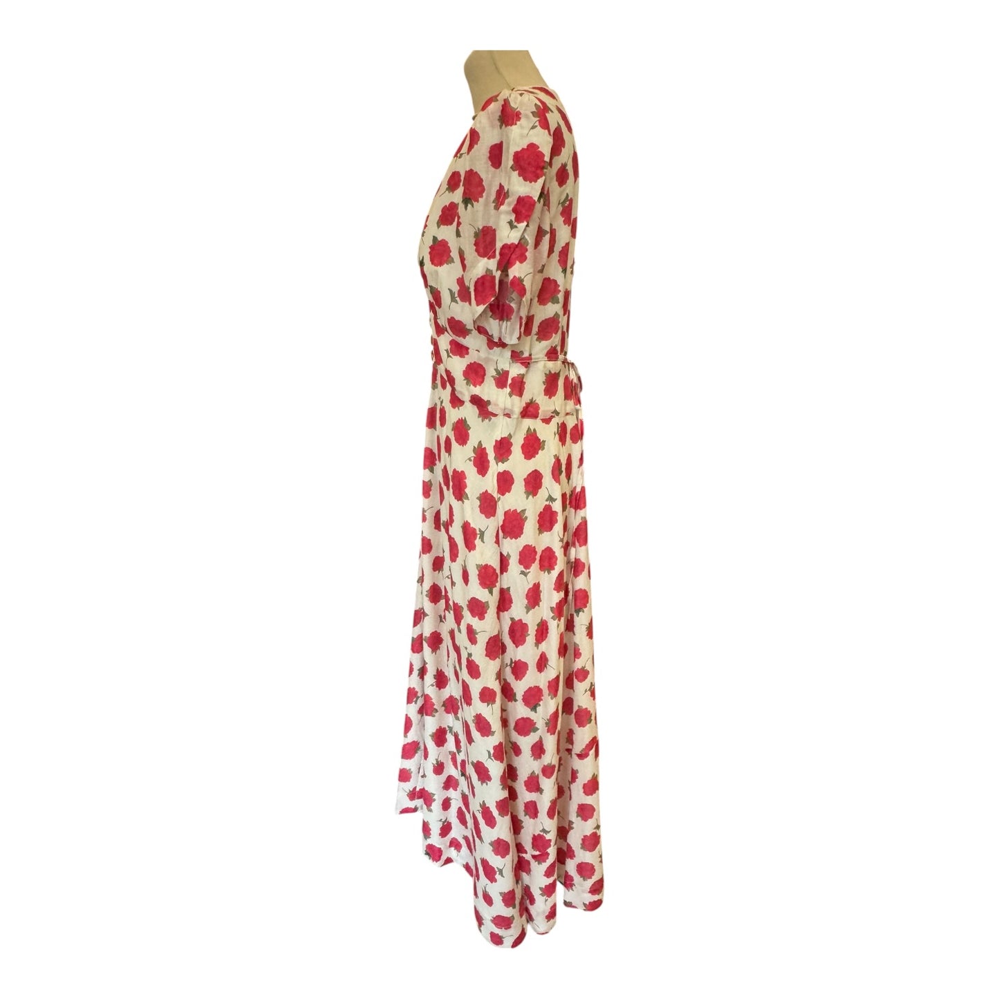 Rixo Pink  Floral Novara Cotton-Silk Midi Dress - 12