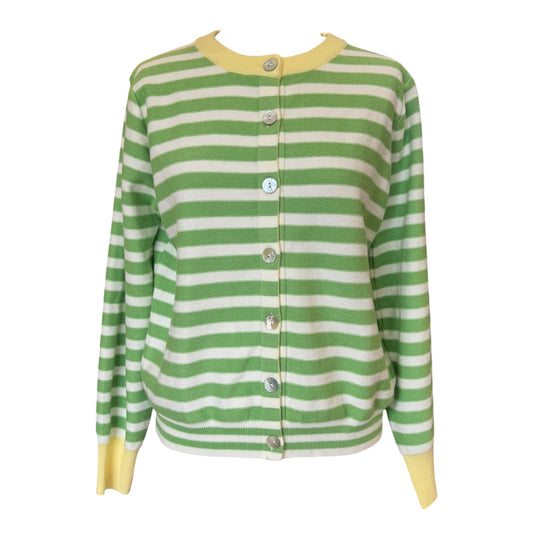 Kilkey Green and Yellow Stripe Cardigan - 8/10/12