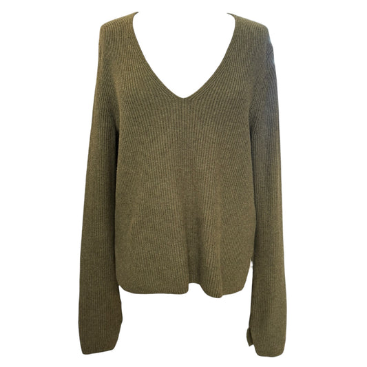 Jigsaw Khaki Knit V Neck Jumper - 12