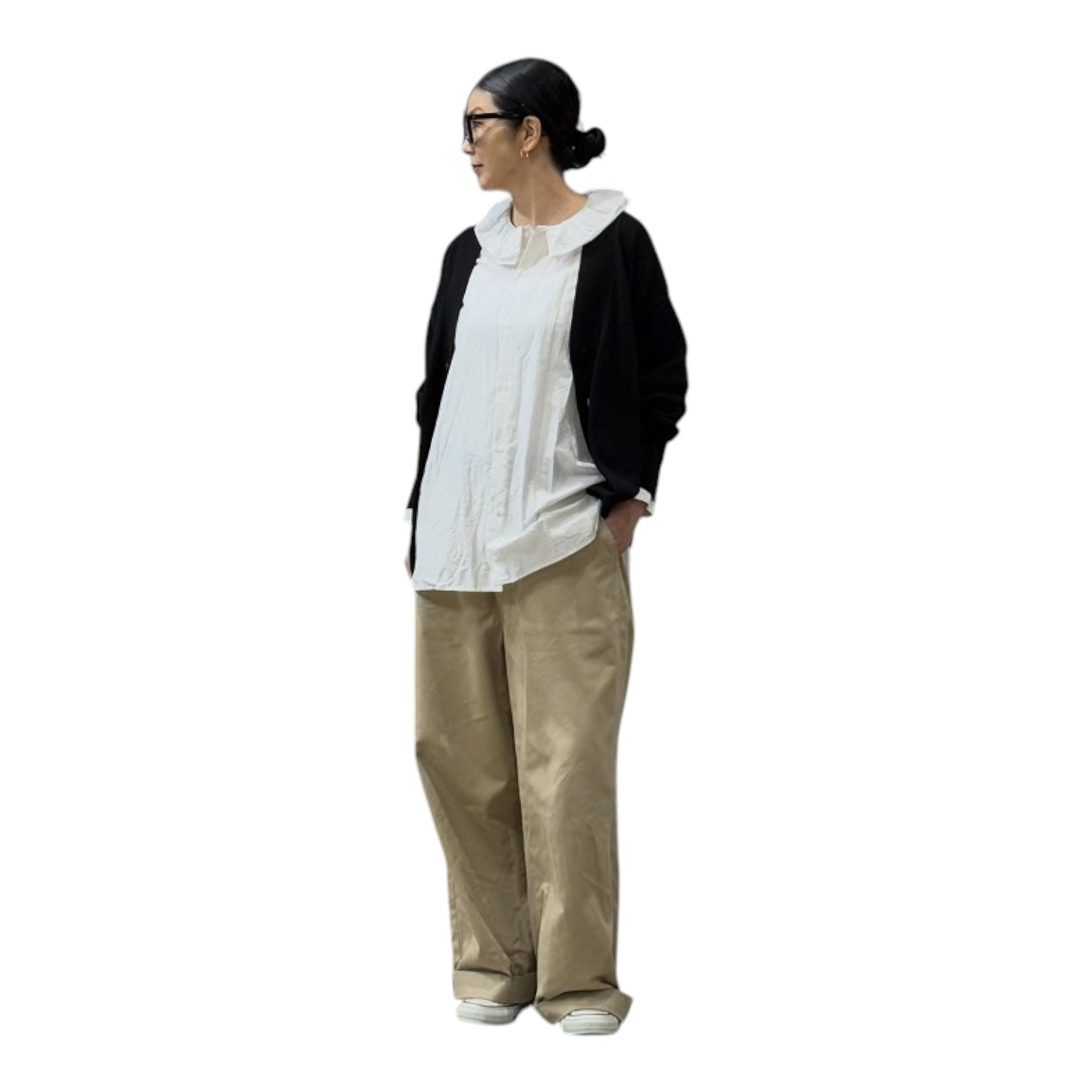 Toujours White Ruffle Collar Shirt - One Size