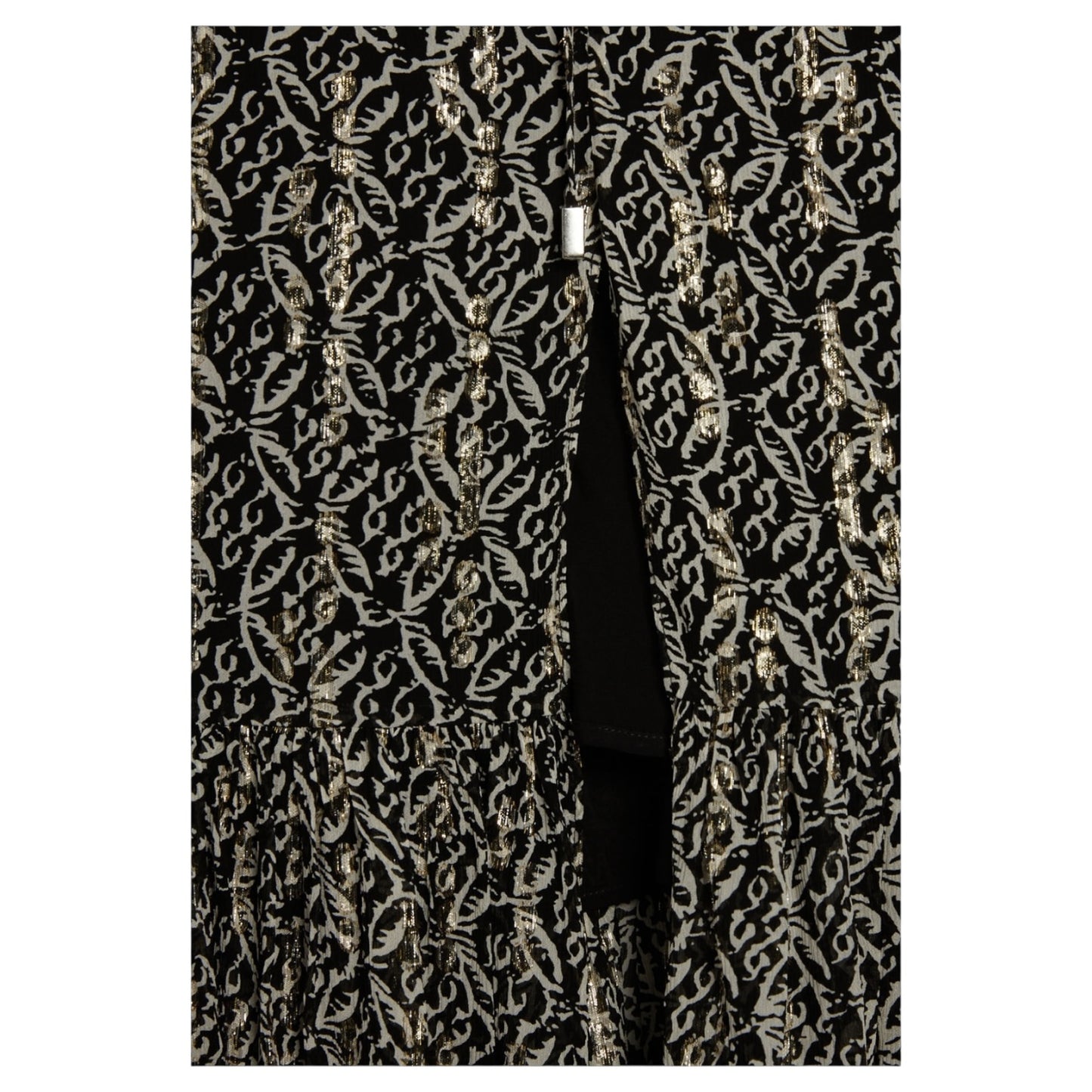 Claudie Pierlot Printed Midi Dress in Black and Gold - 12/14
