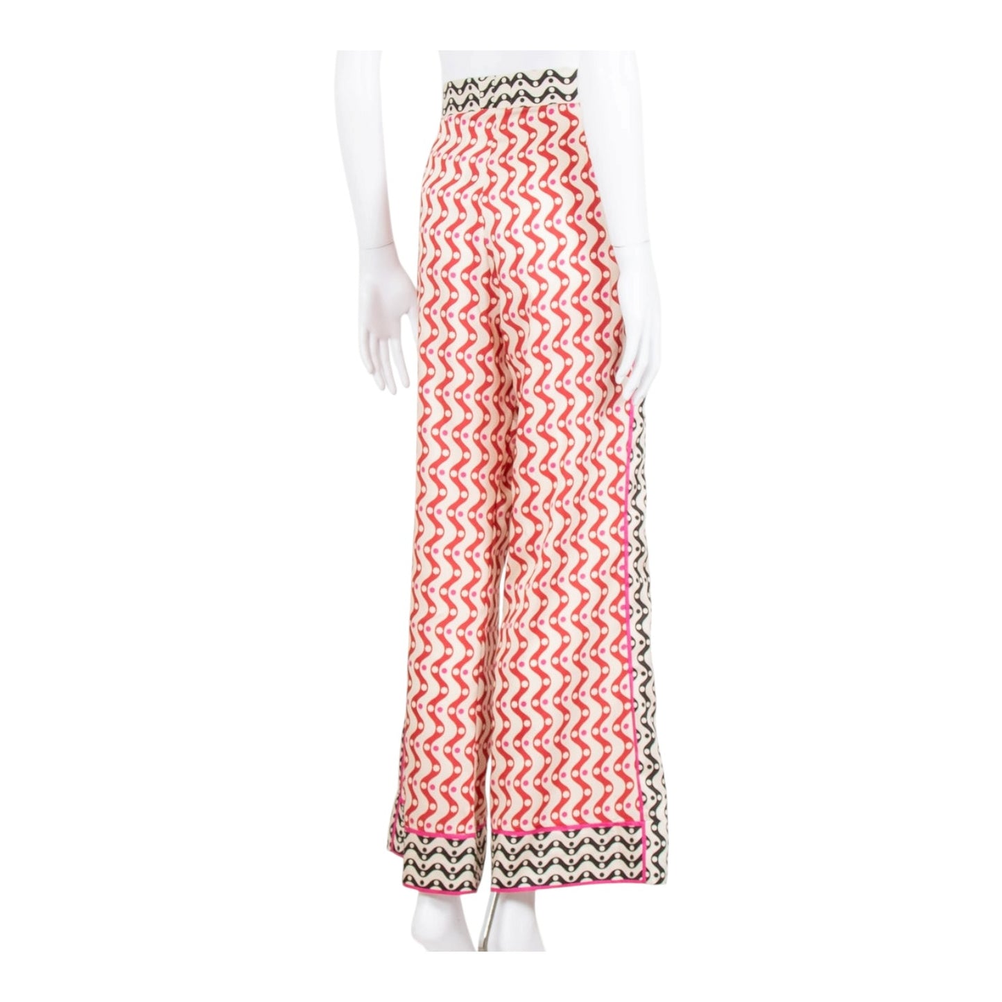 Sandro x Louis Barthelemy Pink Red Pattern Trousers - 10