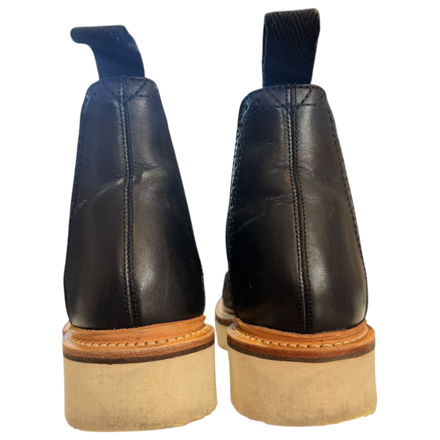 Grenson Alice Black Leather White Sole Chelsea Boots - 5