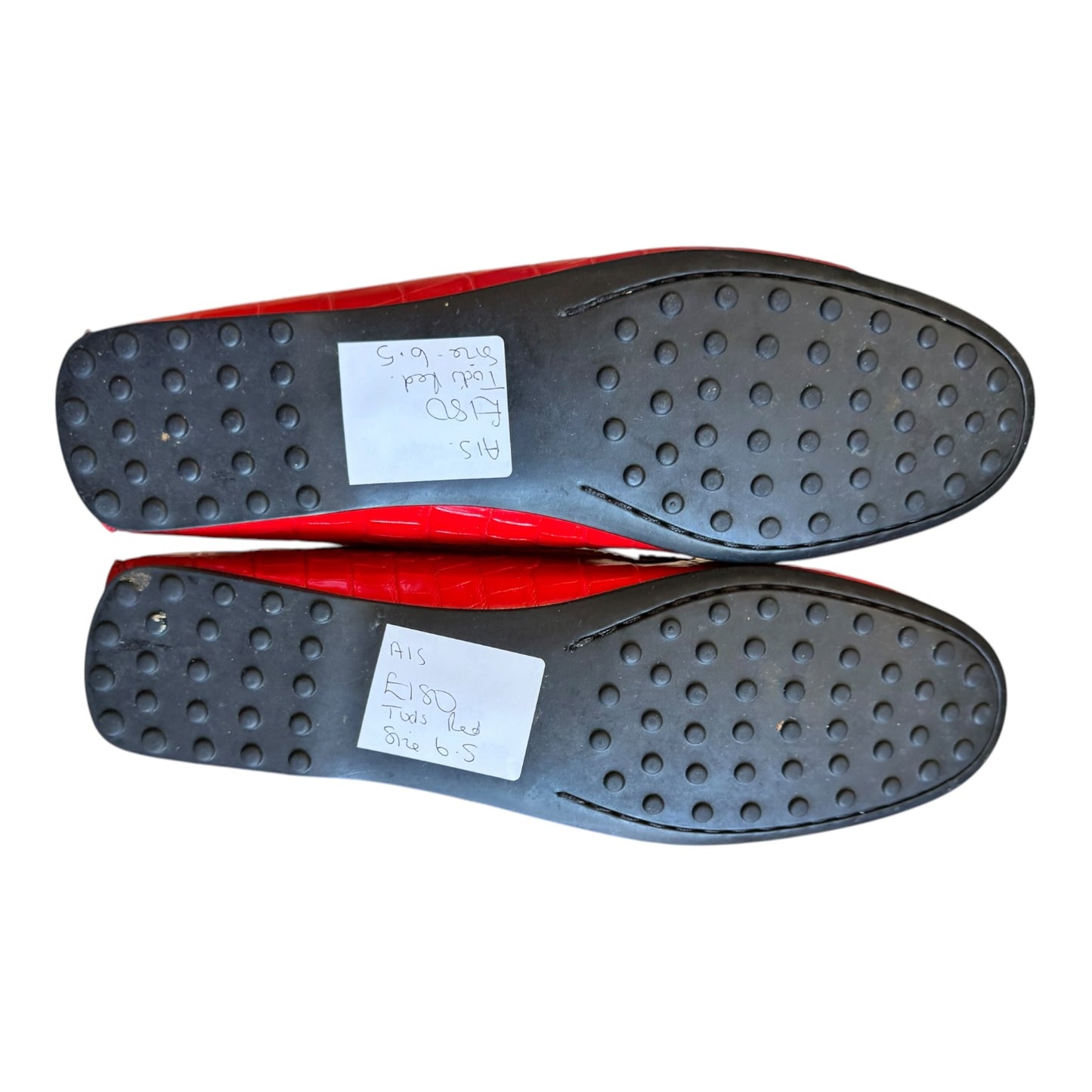 Tod's Red Croc Leather Gommini Mocasinno Driving Shoes - 39.5/6.5