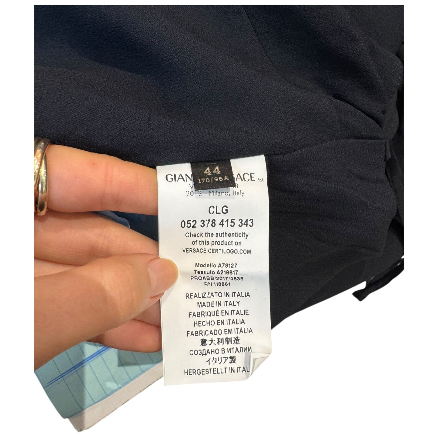 Versace Navy One Shoulder Dress - 12